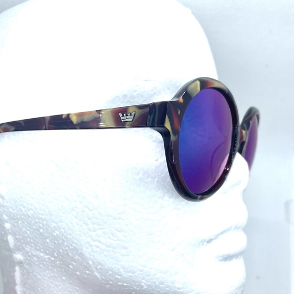 Vulk Eyewear Capucine Style Brown Sunglasses Plastic Frame Round Lens Shape.
